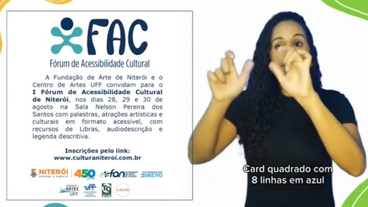 Convite acessível para o primeiro fórum de acessibilidade cultural - Niterói - RJ - 2023.